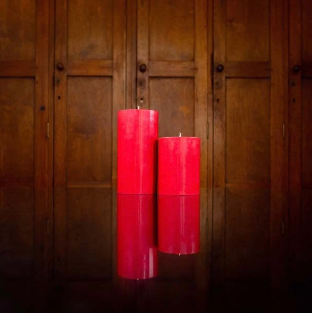 Tall Solid Pillar Candle , Guardsman’s Red