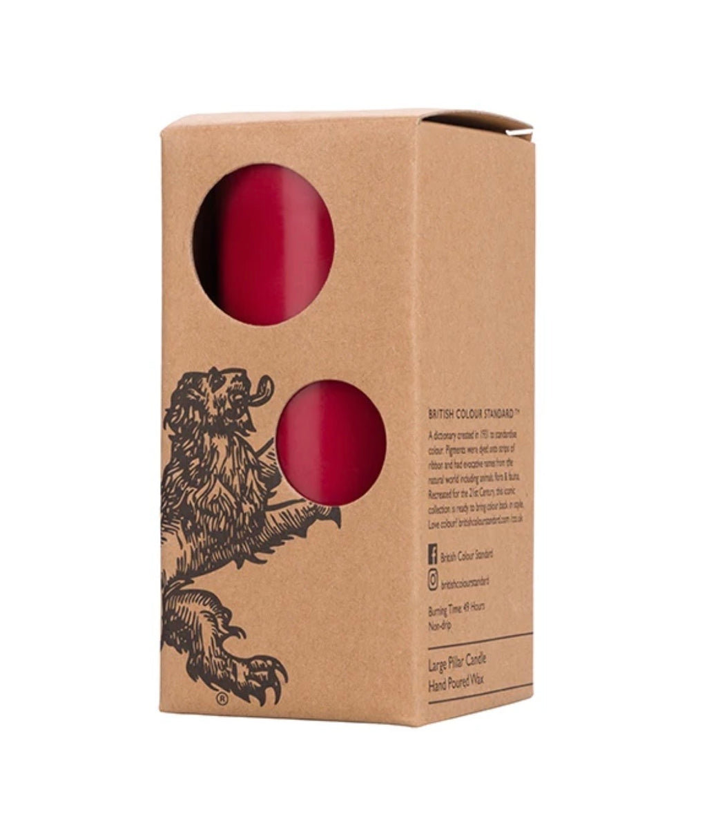 Tall Solid Pillar Candle , Guardsman’s Red