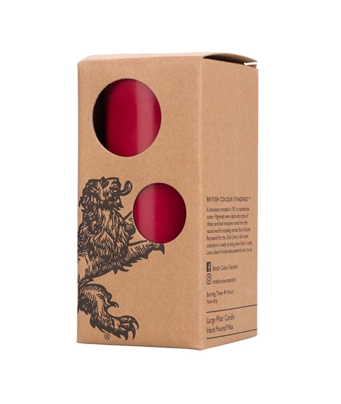 Tall Solid Pillar Candle , Guardsman’s Red