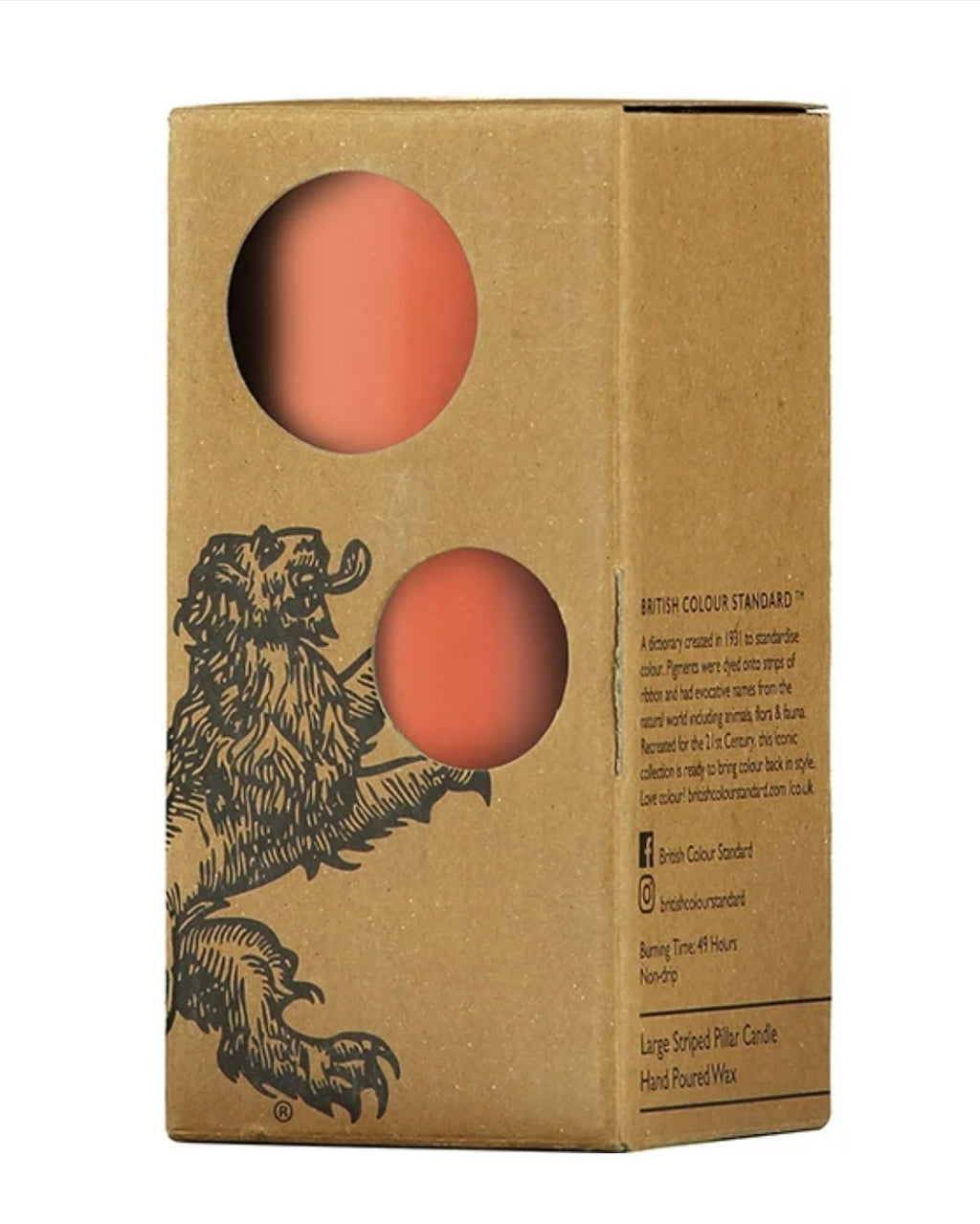 Tall Solid Pillar Candle , Rust