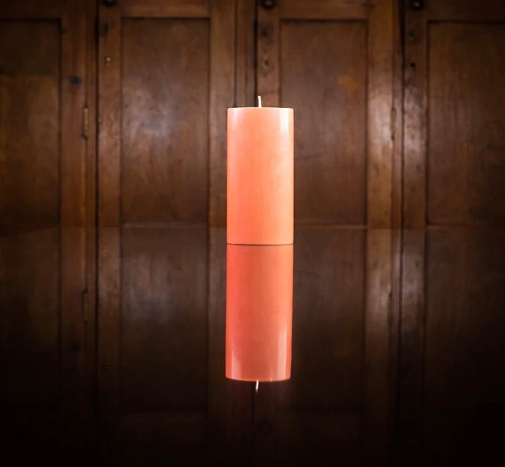 Tall Solid Pillar Candle , Rust