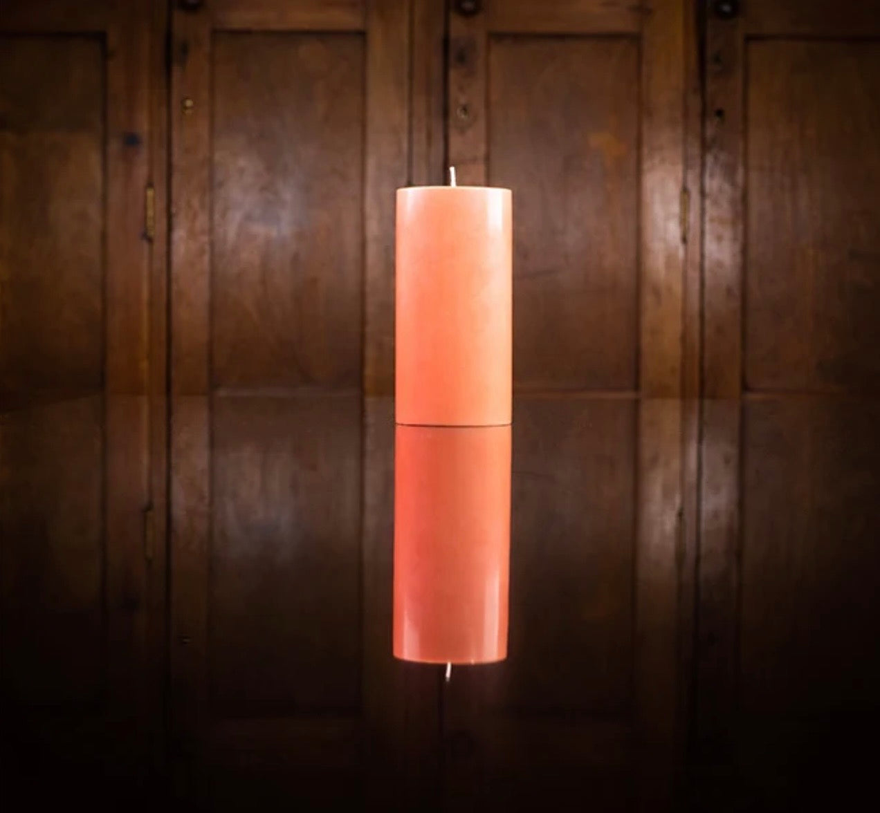 Tall Solid Pillar Candle , Rust