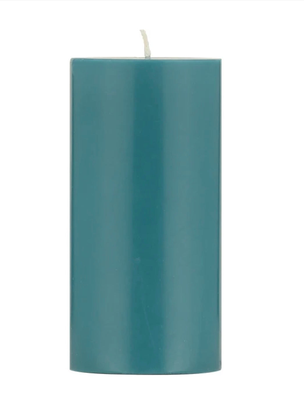 Tall Solid Pillar Candle , Petrol Blue
