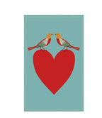 Birds and Heart Blank Greetings Card