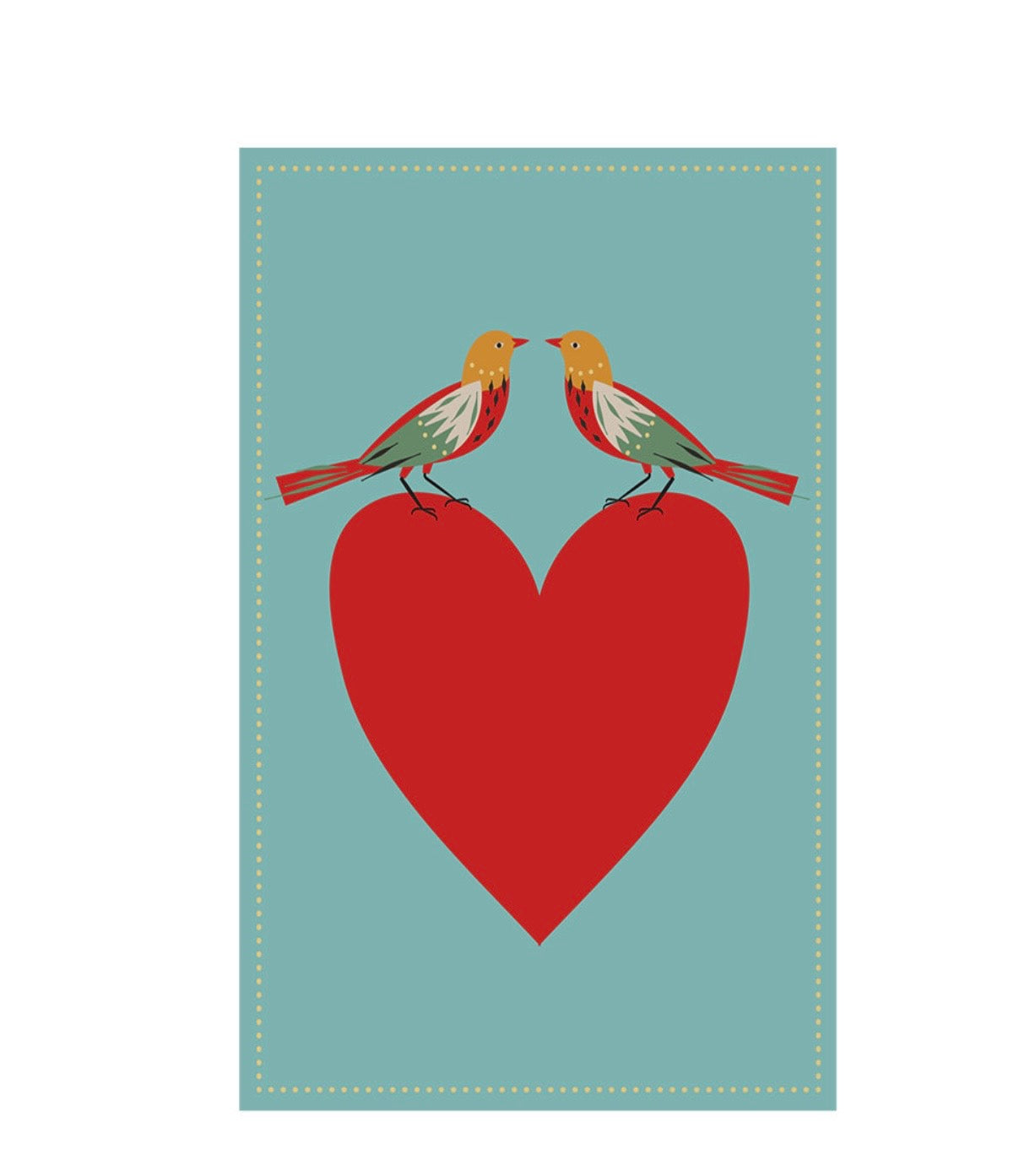 Birds and Heart Blank Greetings Card