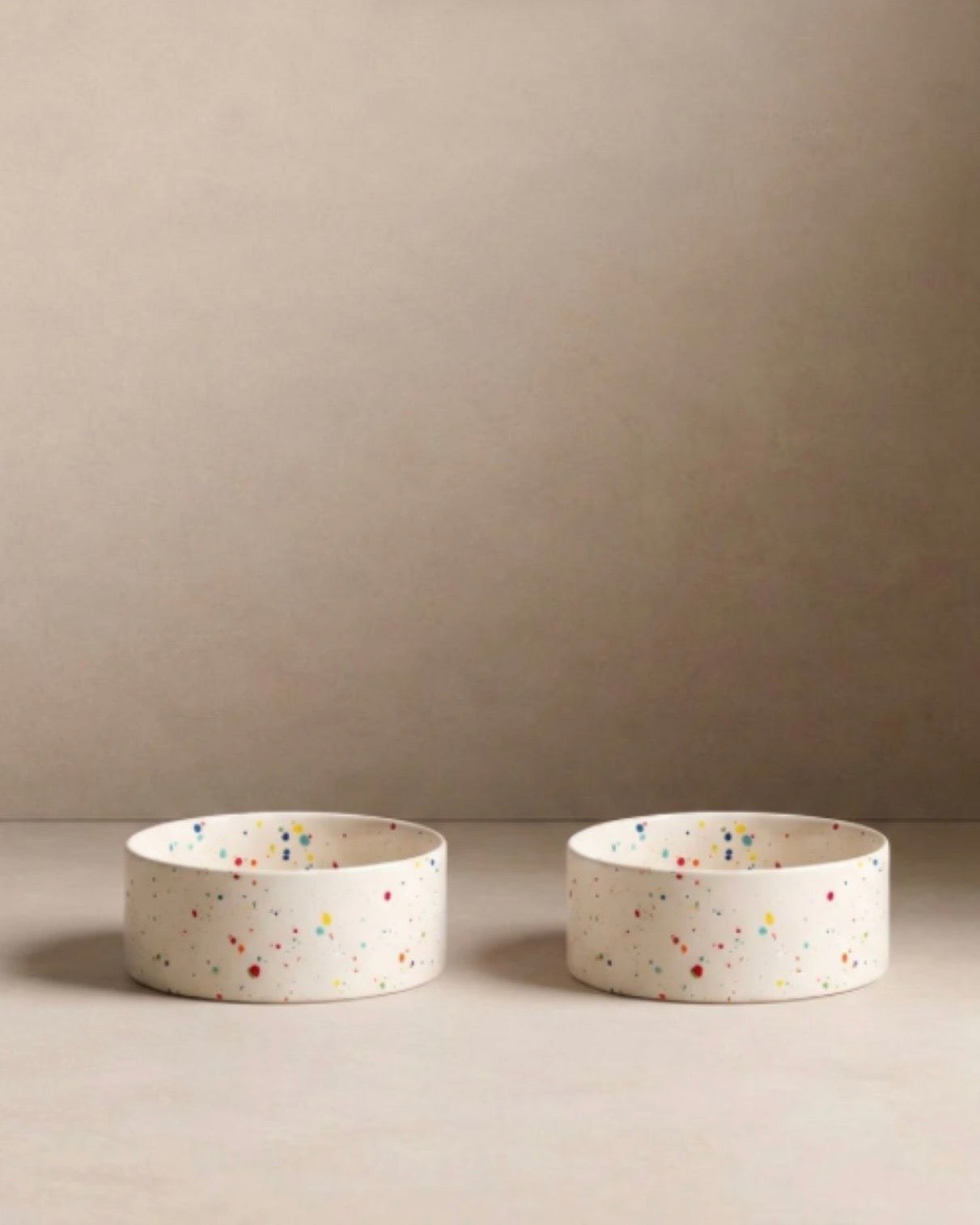 New Party Pet Bowl 14 cm set of 2 White