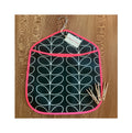 Proper Peg Bag   Black Stem print/ Fuchsia Binding