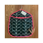 Proper Peg Bag   Black Stem print/ Fuchsia Binding