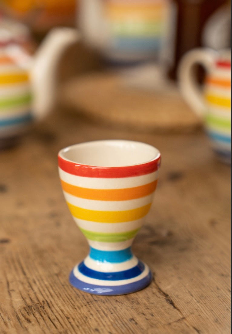 Hand Painted Rainbow Egg Cup