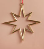 Gold Metal Large Hanging Star 39 x 39 cm.