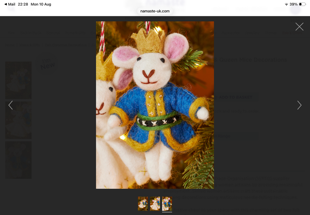 King and Queen Mice Decorations