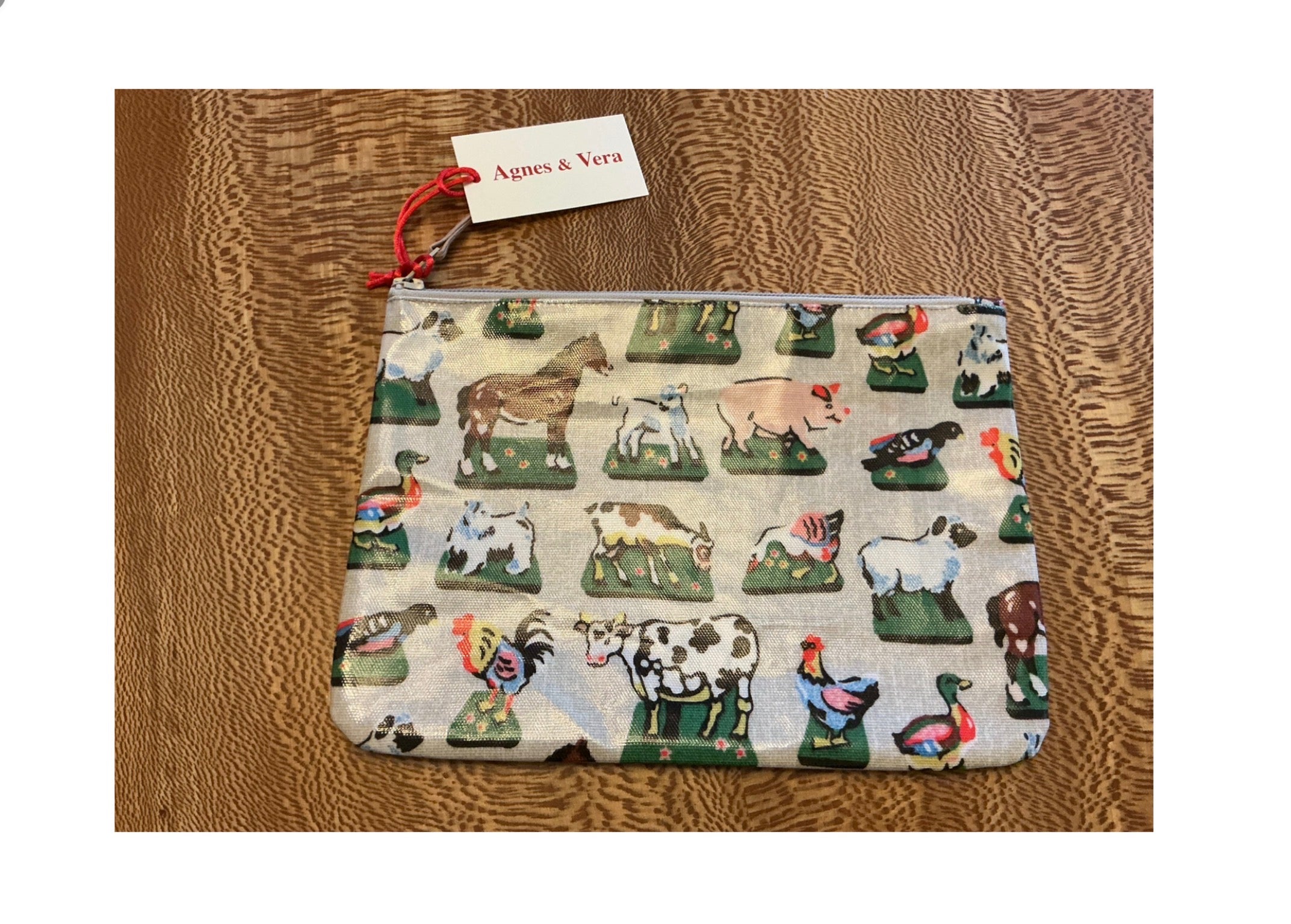Oilcloth Large Pencil/Craft Case farmyard animals