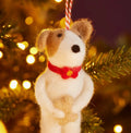Handmade Felt Dog Holding His Bone. Decoration