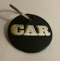 Leather keyring with metallic -car