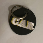 Leather keyring with metallic -car