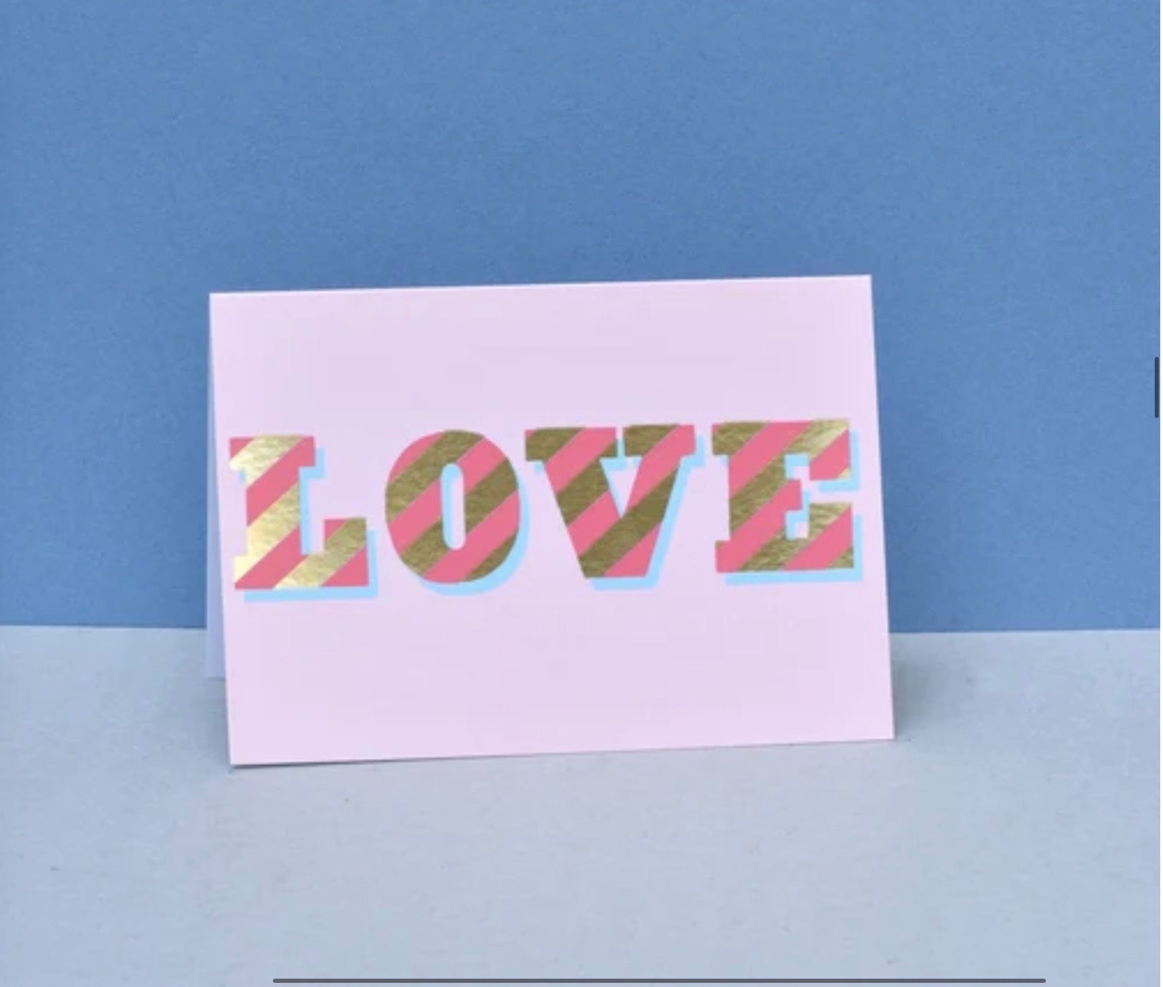 Dandy Star Greetings Card-Love Gold Stripe