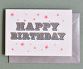 Dandy Star Greeting Card - Happy Birthday red star