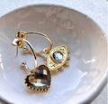 Patroula Gold Small Hoop earrings with Charms