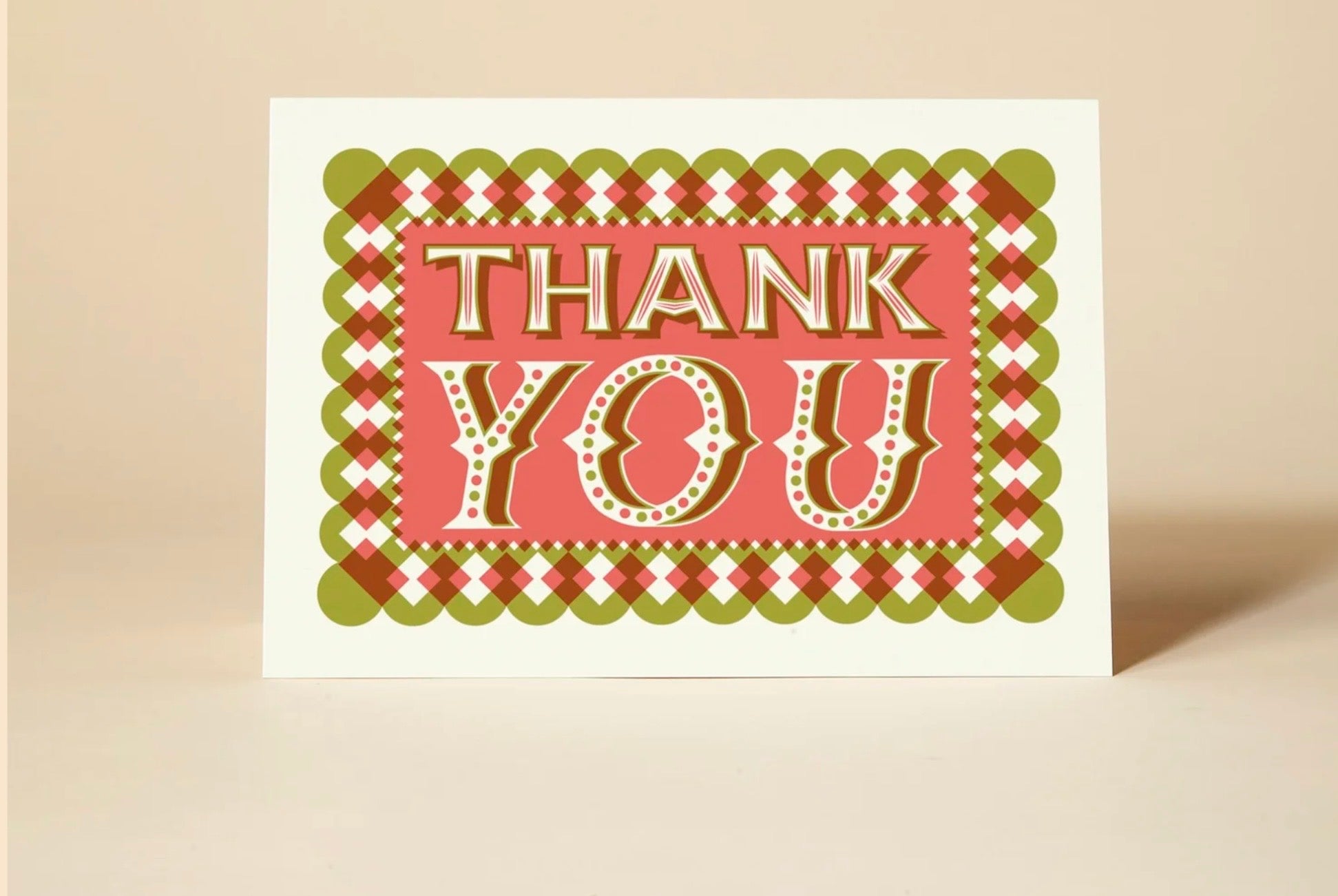 Greetings Card Pressed and Folded -Thank You