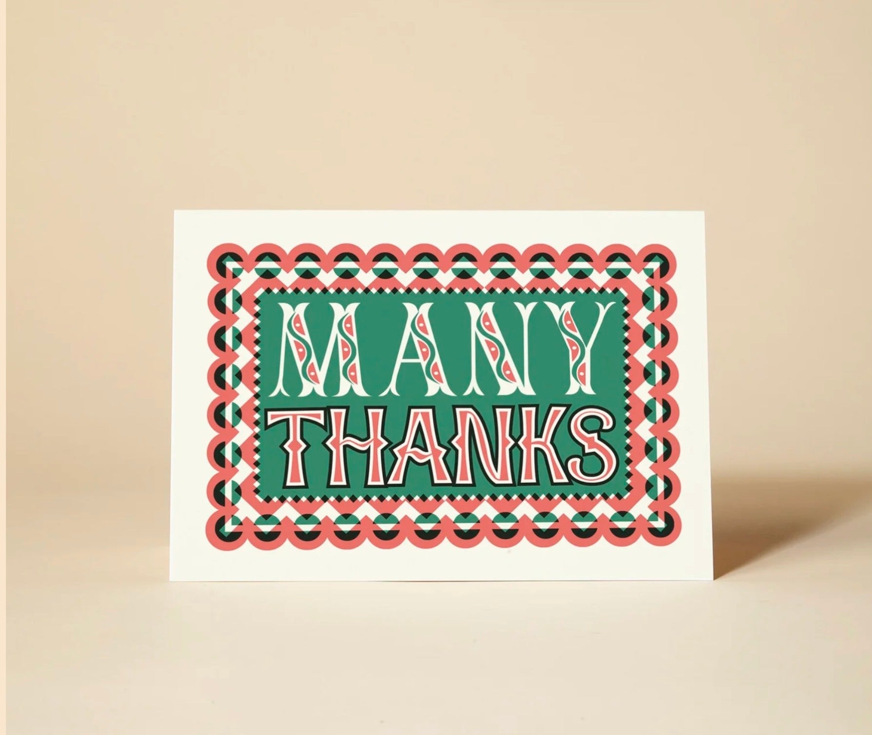 Greetings Card Pressed and Folded -Many Thanks
