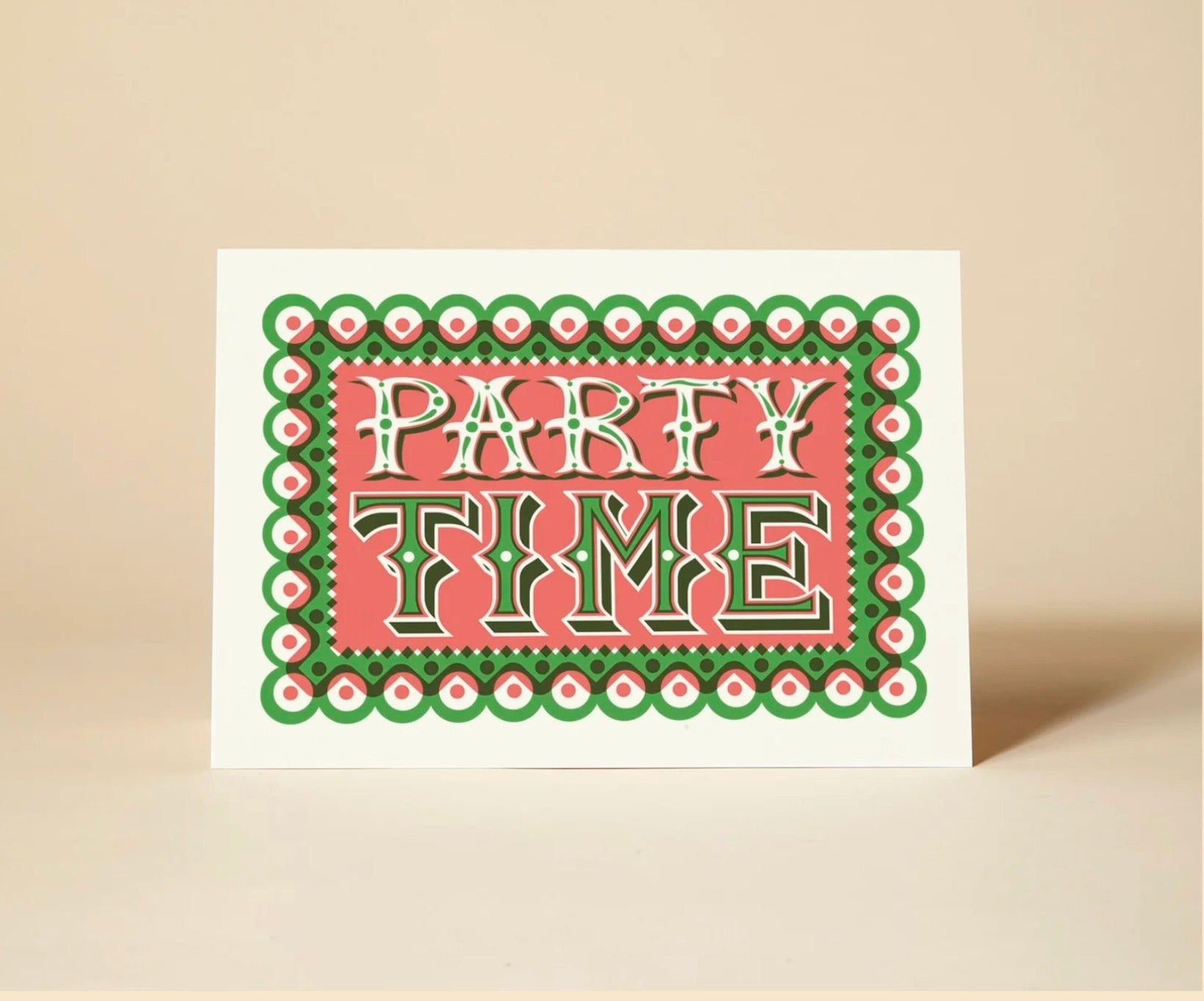 Greetings Card Pressed and Folded -Party Time