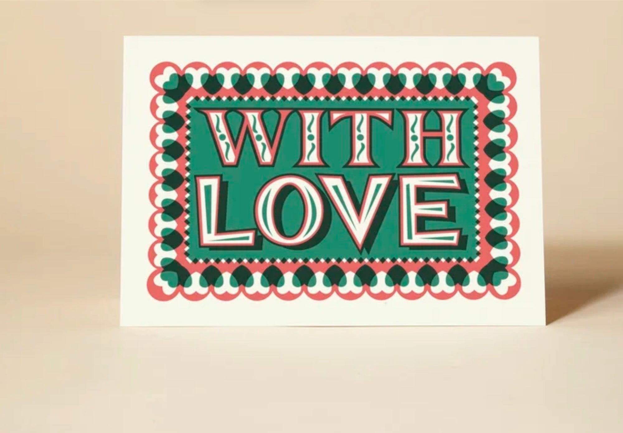 Greetings Card Pressed and Folded -With Love