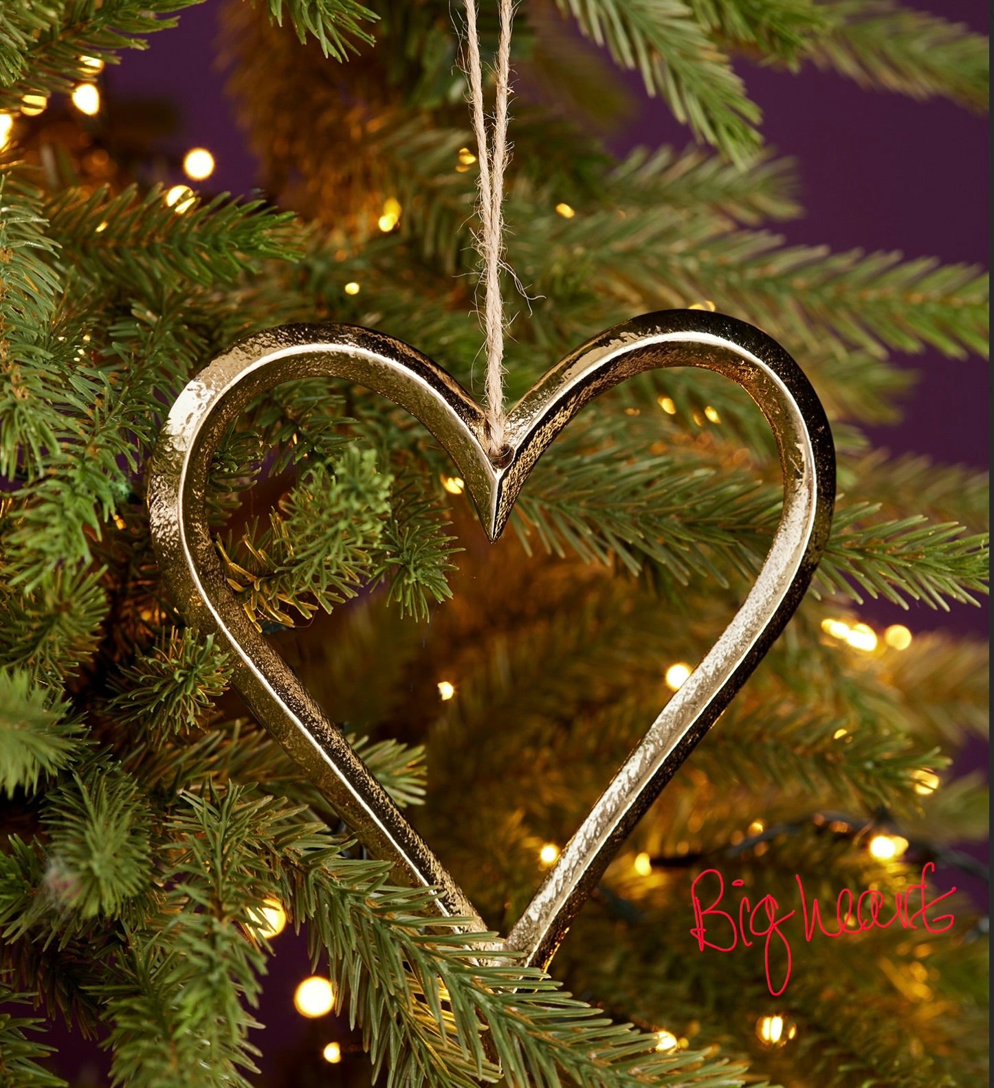 Gold Heart Tree Decoration -Large