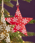 Red Star Decoration with Snowflake Design
