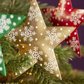 Gold Star Decoration With Snowflake Design