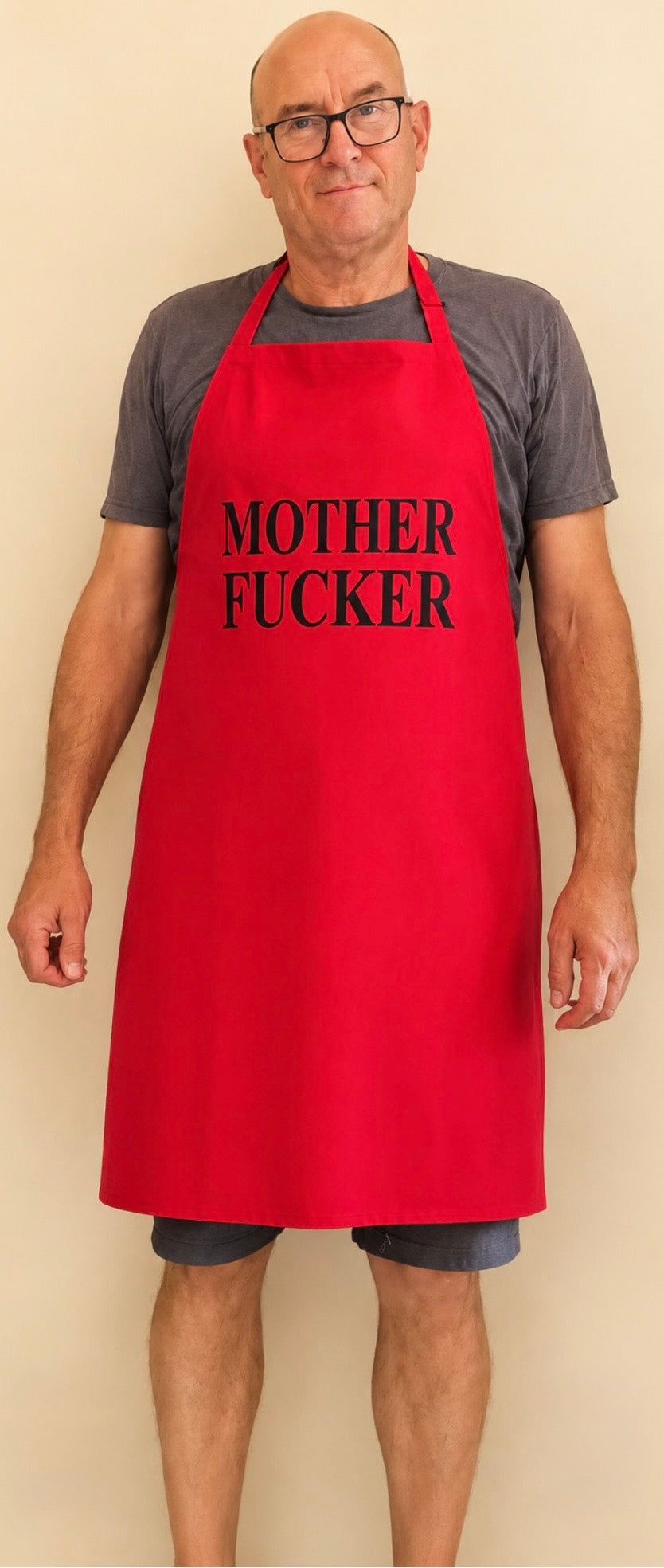 Kitchen Apron Red with Black Logo