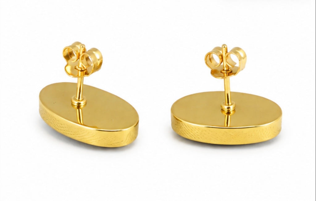 Labradorite earrings set in gold plated silver