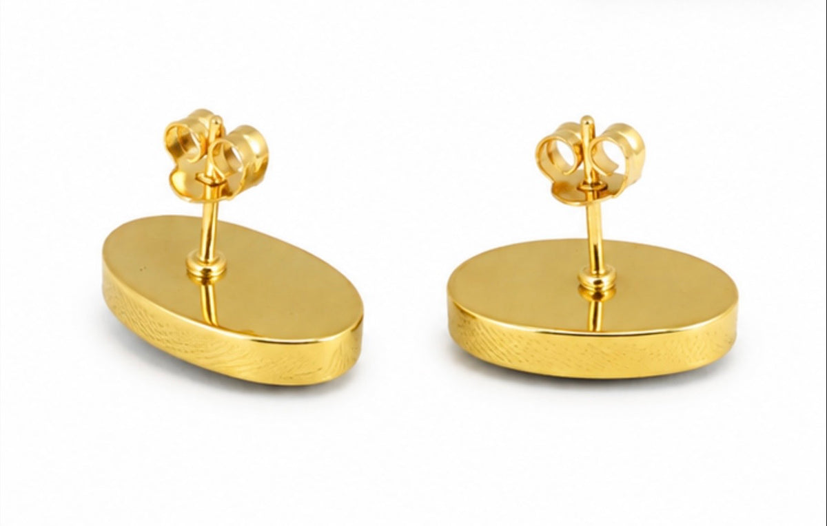 Labradorite earrings set in gold plated silver