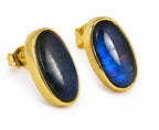 Labradorite earrings set in gold plated silver