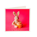 Sweet Baby White Bunny With Cake Card
