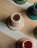 Ceramic tube candle holder - Taupe