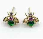 Beautiful Bees , Pair of bejewelled earrings