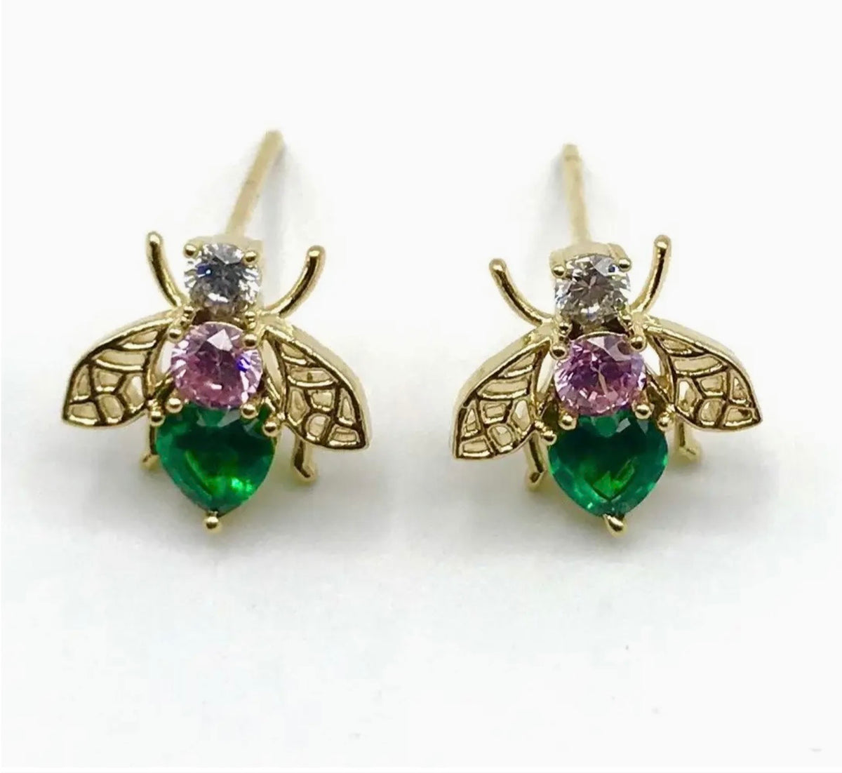 Beautiful Bees , Pair of bejewelled earrings