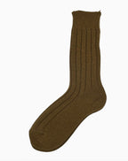 Cashmere/Wool Pair of Cosy Socks-Khaki