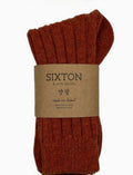 Cashmere/Wool Pair of Cosy Socks- Rust