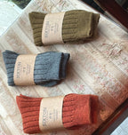 Cashmere/Wool Pair of Cosy Socks- Rust