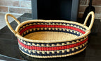 Handwoven Oval Tray in Multicoloured Designs by FraFra.