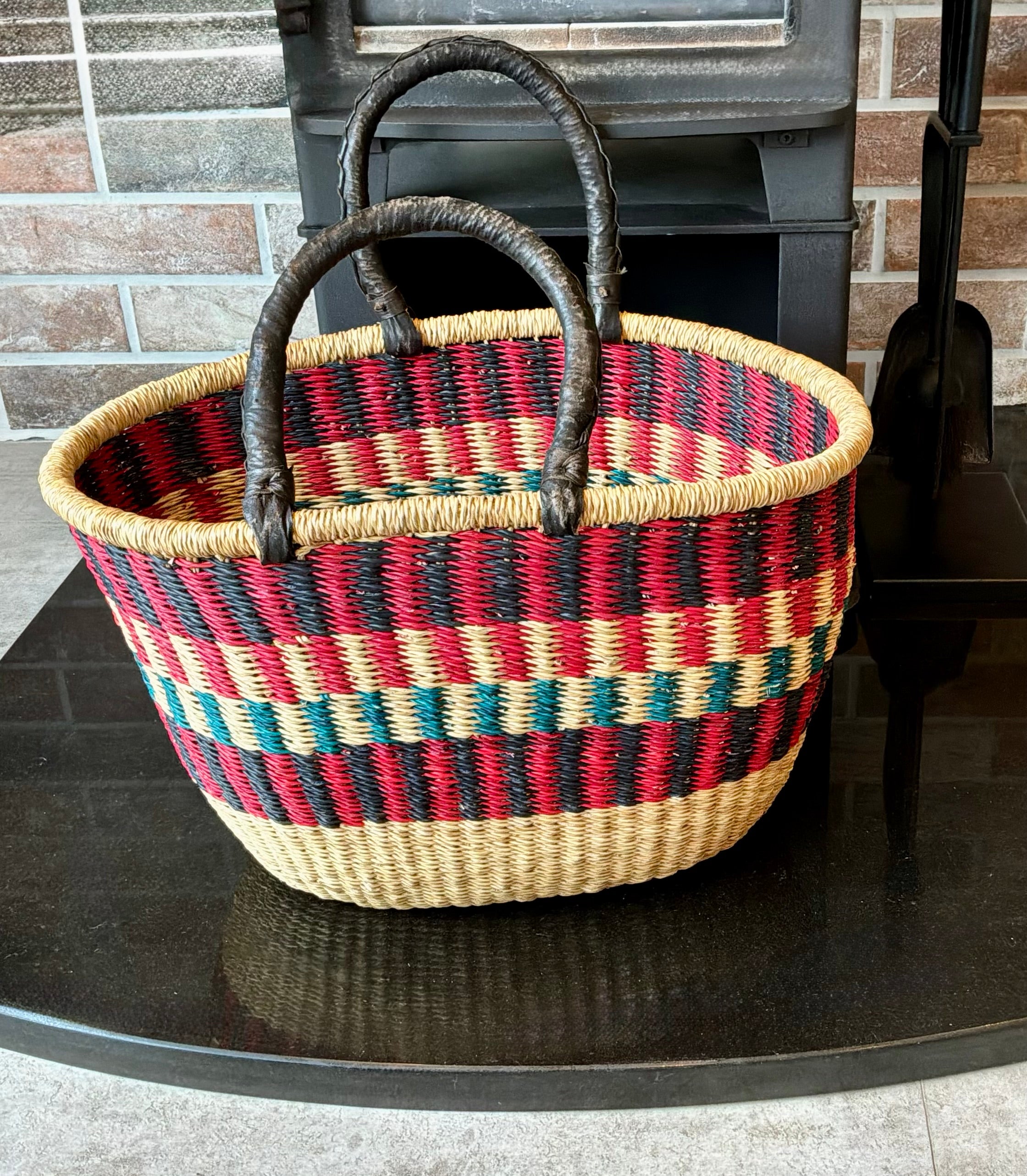 Handwoven Oval Shopping Basket by FraFra Collective