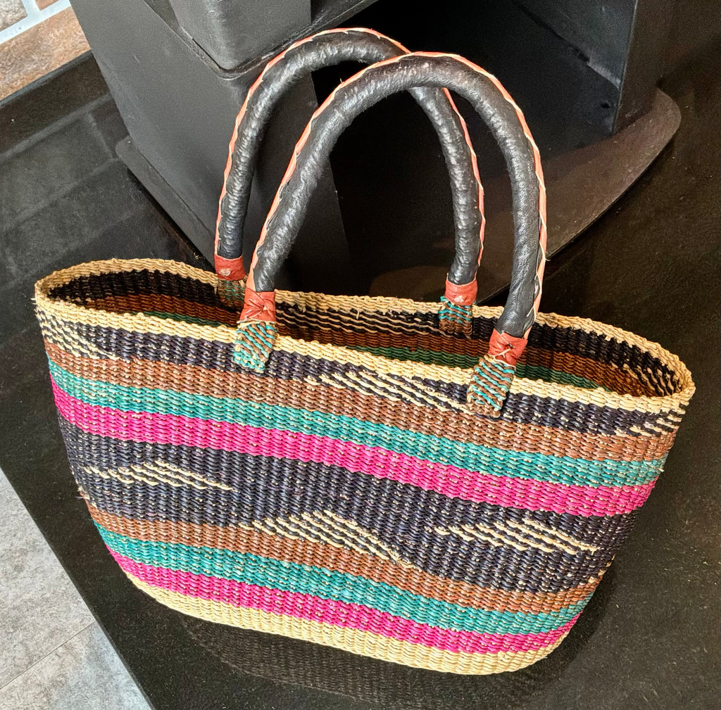 Vea Multicoloured Handwoven Small Basket by FraFra Collective