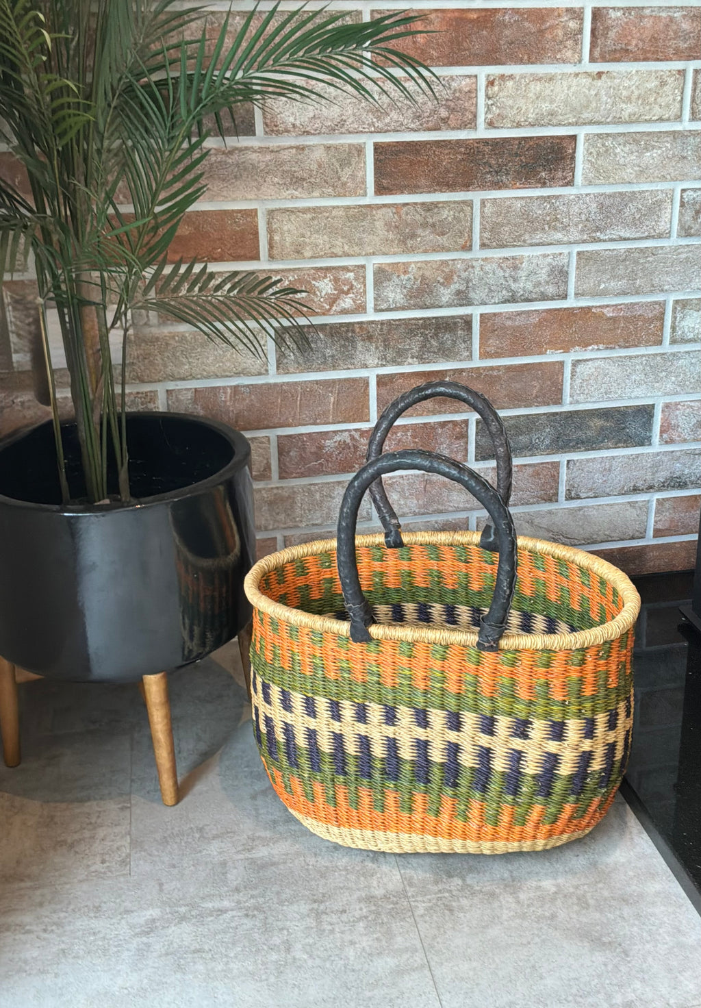 Handwoven Oval Shopping Basket by FraFra Collective