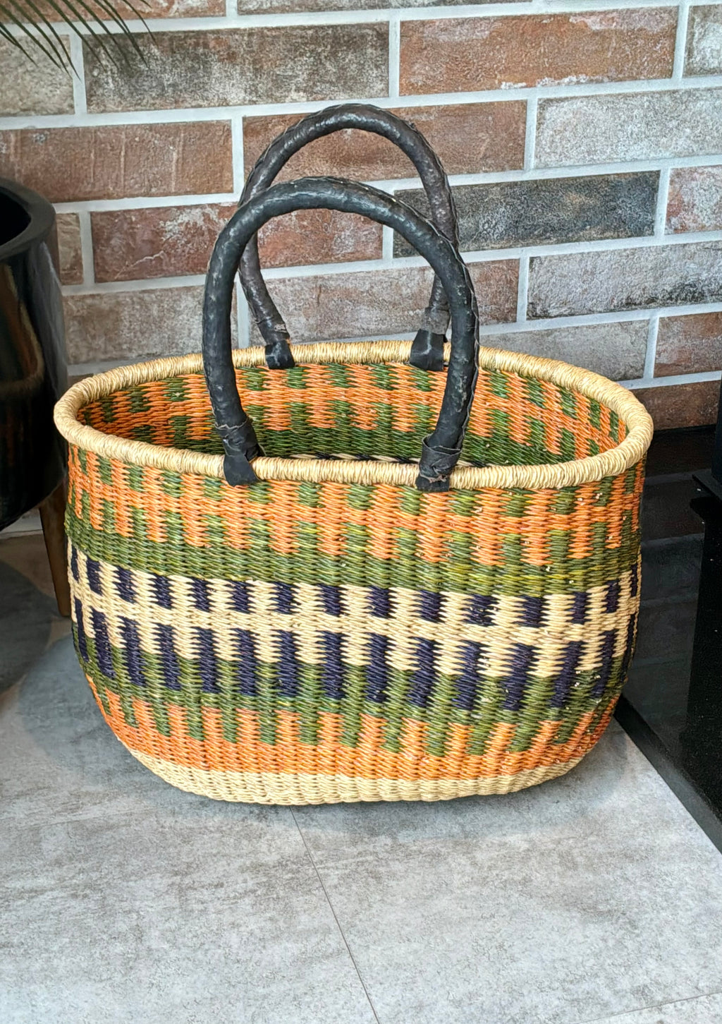 Handwoven Oval Shopping Basket by FraFra Collective