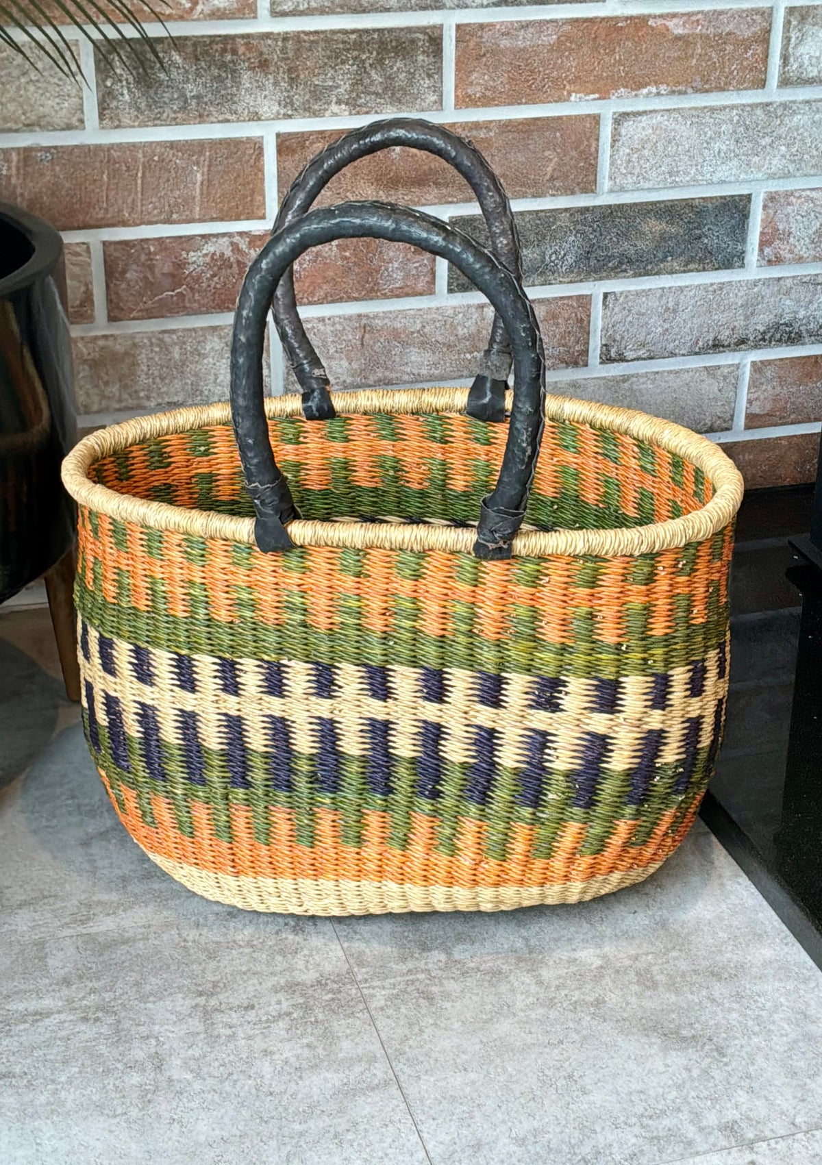 Handwoven Oval Shopping Basket by FraFra Collective