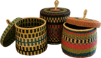 Lidded Woven Storage Basket Colour A