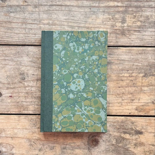 A5 Lined Hardback Journal, Emerald With Olive, Ochre and Light Blue Grey