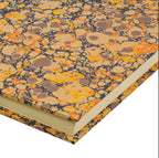 Compton Marbling Glass Paperweight, India Yellow,Taupe and Stone with Striking Black Marbling.
