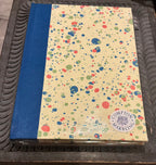 Compton Marbling A5 Lined Hardback Journal, splatters of coral, olive and blue